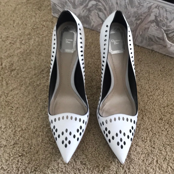 white dior pumps